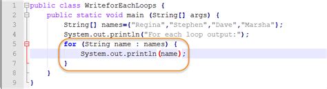 for each loop list java.